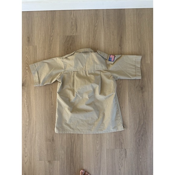 Vintage Boy Scouts Of America Button Up Uniform Shirt Ladies M Pockets Beige - Picture 7 of 7